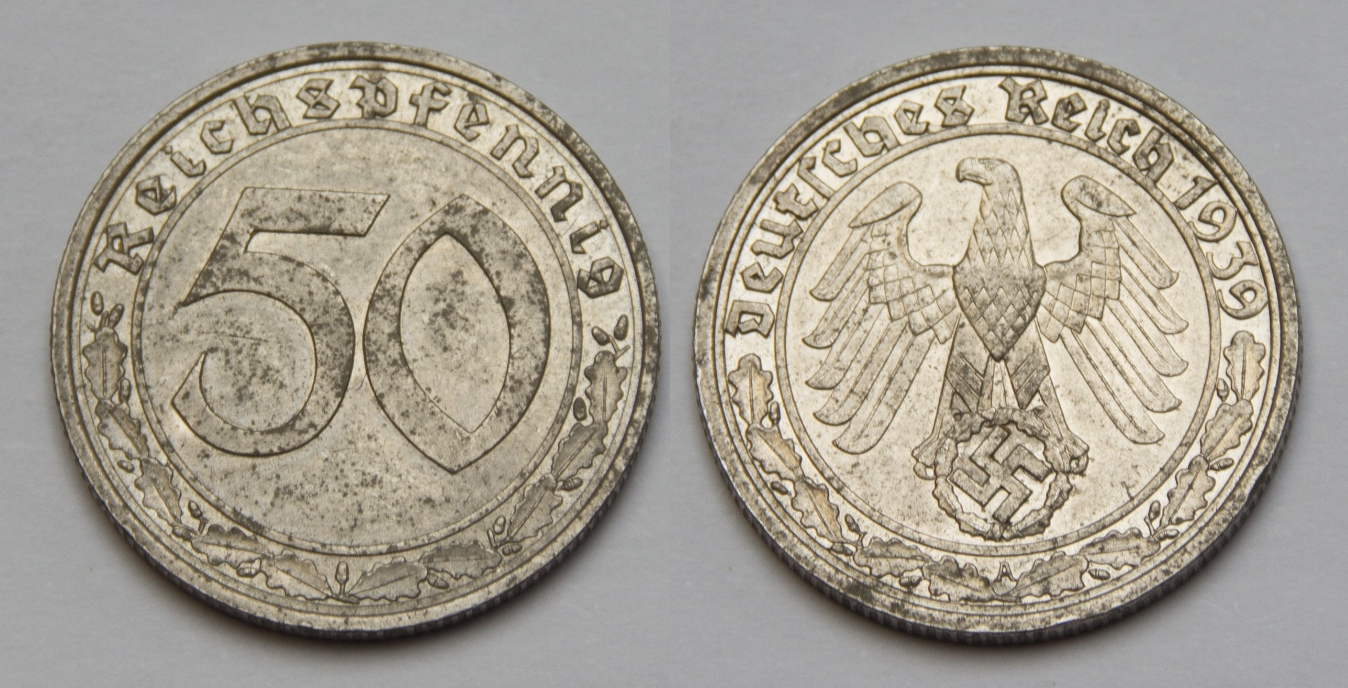  Drittes Reich 50 Reichspfennig 1939 A vz   
