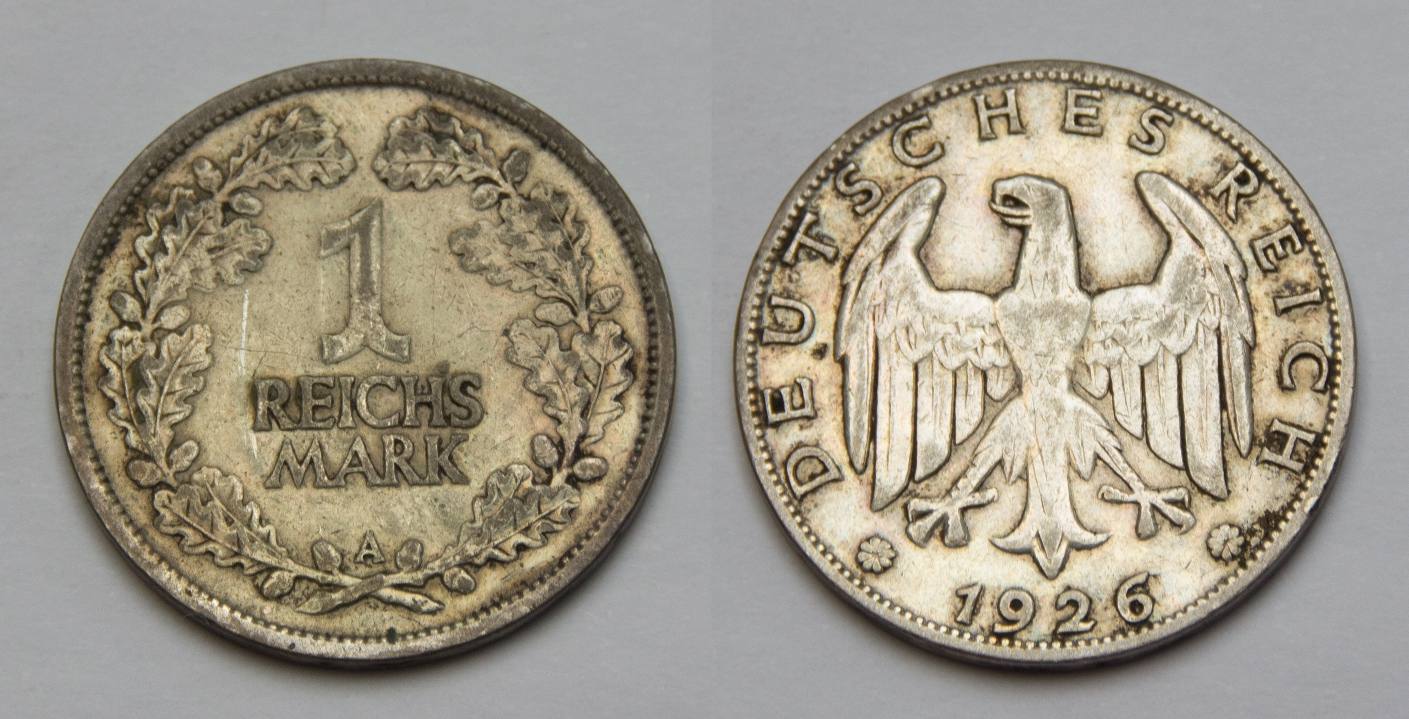 Weimar 1 Reichsmark 1926 A ss-vz   