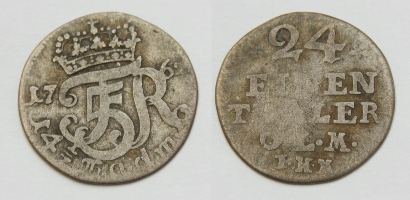  Oldenburg Grafschaft 1/24 Taler 1762 IHM Friedrich V. v. Dänemark 1746.1766 s-ss   