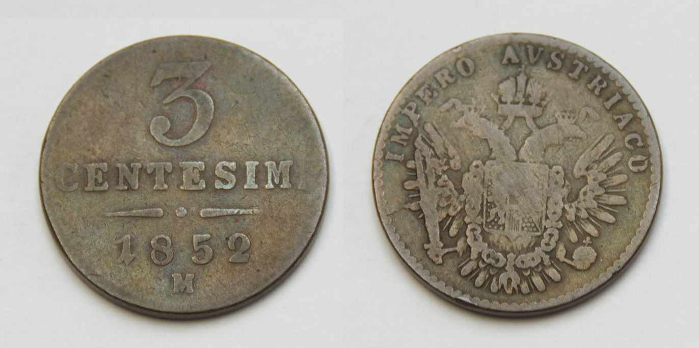  Lombardei Venedig 3 Centesimi Franz Joseph I. Mailand ss-   