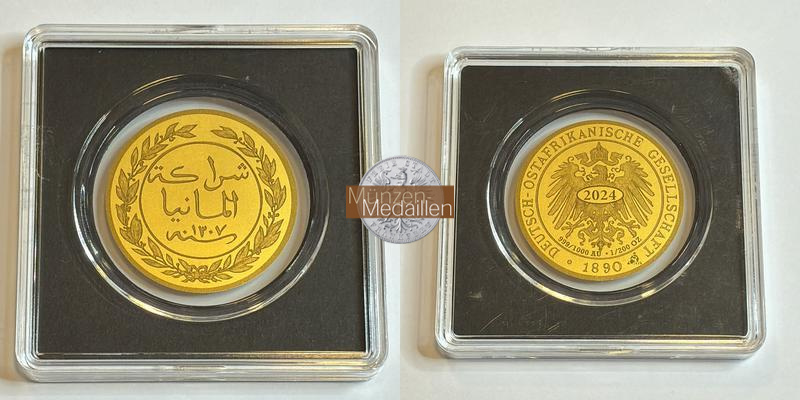  Deuschland, Deutsch-Ostafrika.  NP 1 Pesa 2024 MM-Frankfurt Feingold: 0,155g   