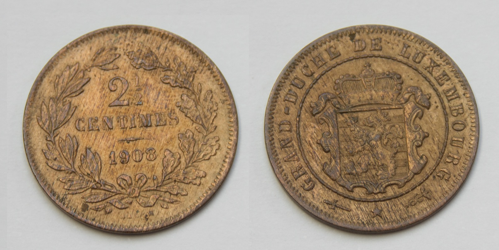  Luxemburg 1 1/2 Centimes 1908 Wilhelm IV. 1905-1912 vz   