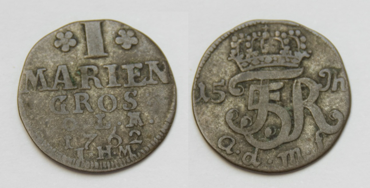  Oldenburg 1 Mariengroschen 1762 Friedrich v. Dänemark 1746-1766 ss-   