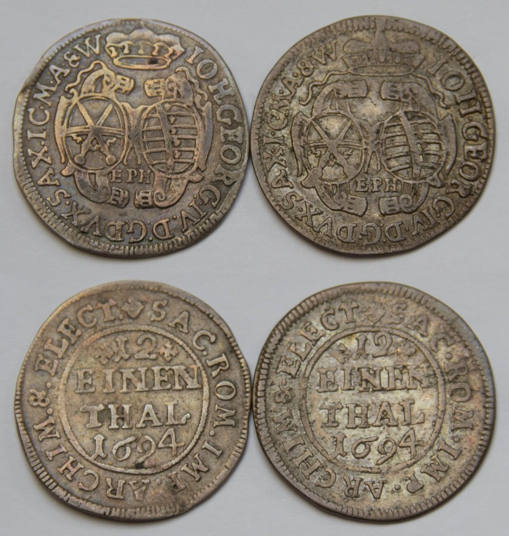  Sachsen- Albertinische Linie 1/12 Taler 1694 EPH Leipzig Johann Georg IV: 1691-1694 ss-vz   