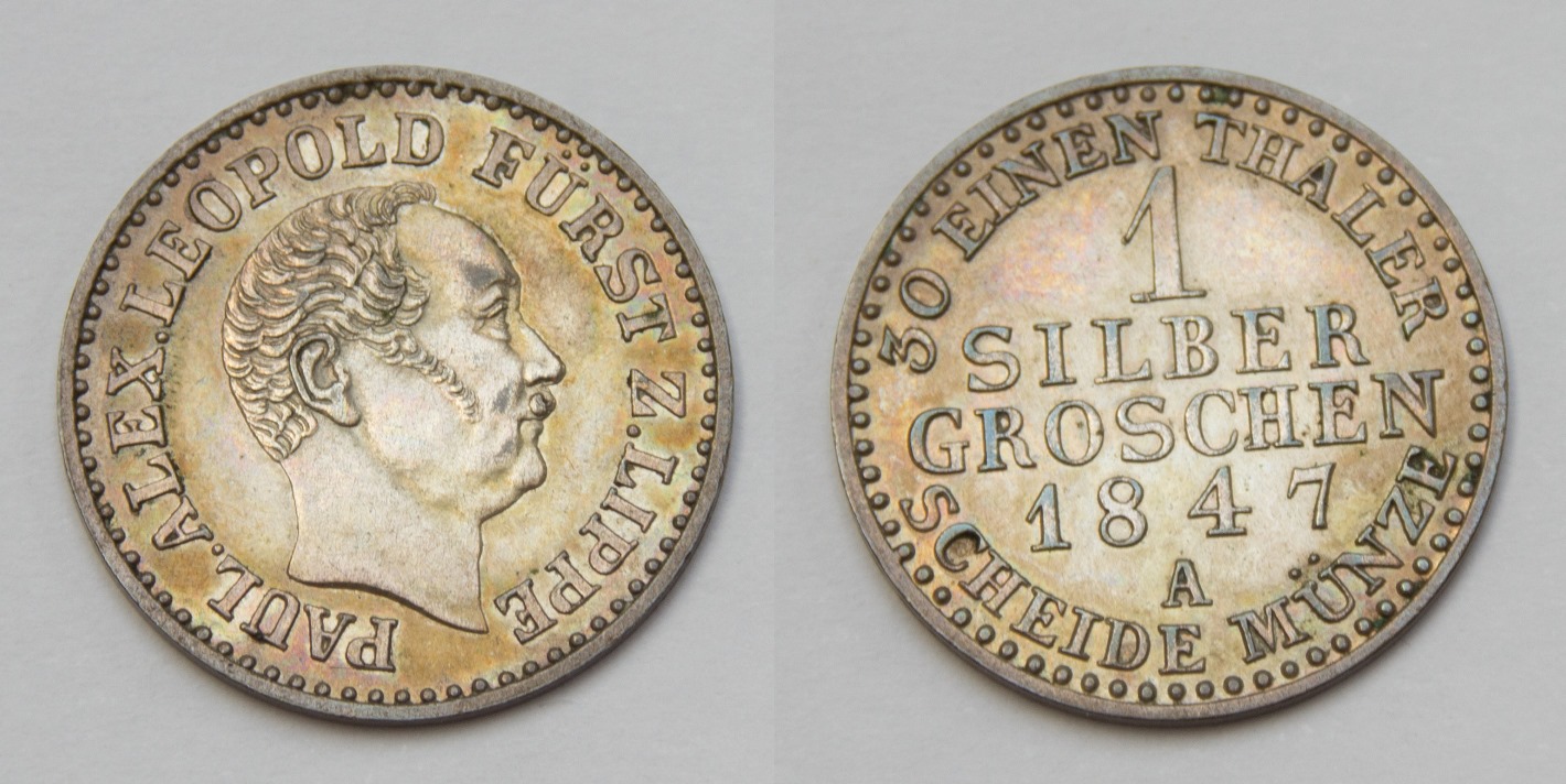  Lippe, Grafschaft Silbergroschen 1847 A Paul Alexander Leopold 1820-1851 PRACHTEXEMPLAR Fast stgl.   