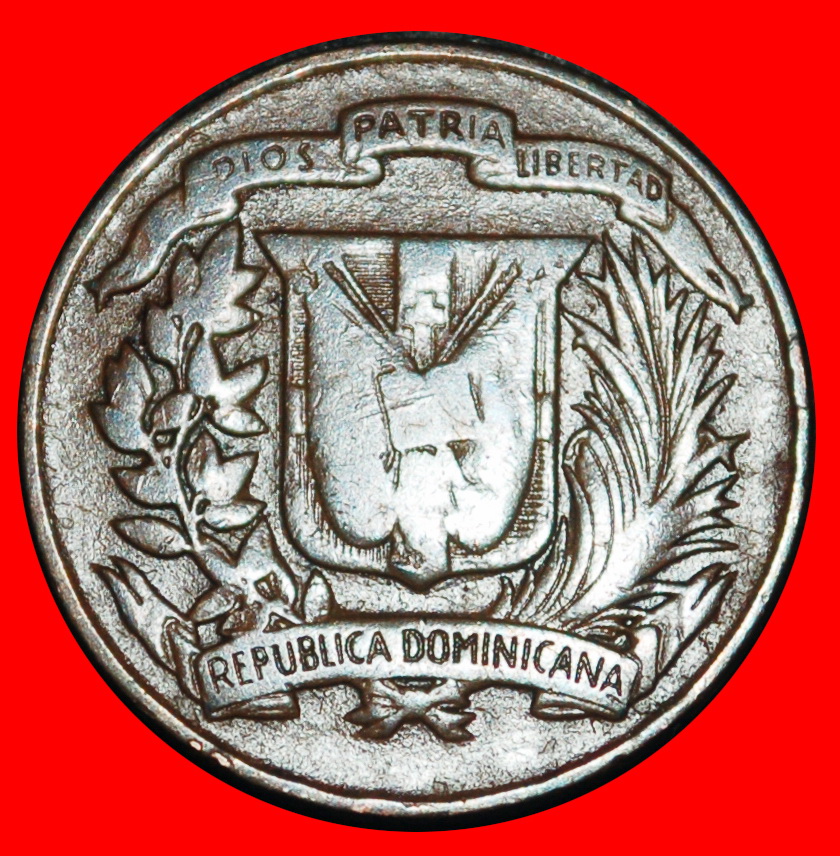  Ⰿ USA (1937-1961): DOMINIKANISCHE REPUBLIK ★ 1 CENTAVO 1952 PALME! UNGEWÖHNLICH!★OHNE VORBEHALT!   