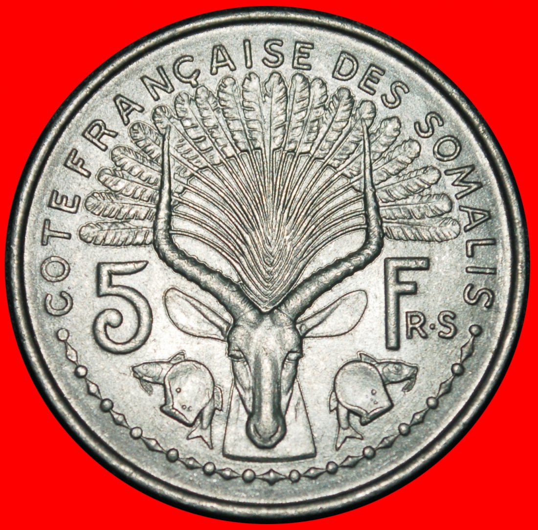 Ⰿ ANTELOPE FRANCE: DJIBOUTI FRENCH SOMALILAND★ 5 FRANCS 1948 SHIPS! UNCOMMON★LOW START ★ NO RESERVE!