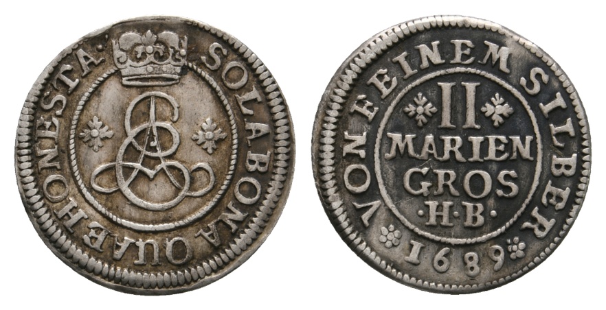  Altdeutschland; Kleinmünze 1689   