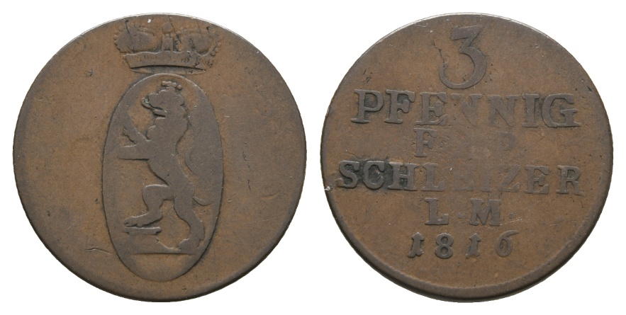  Altdeutschland; Kleinmünze 1816   