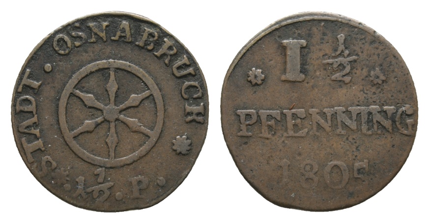  Altdeutschland; Osnabrück; Kleinmünze 1805   