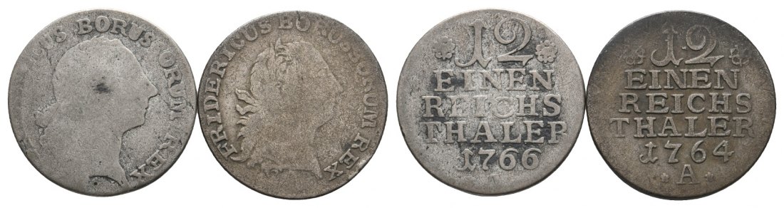  Altdeutschland; 2 Kleinmünzen 1766 / 1764   
