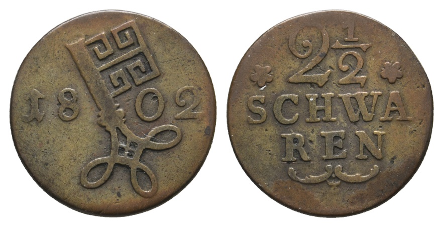  Altdeutschland; Kleinmünze 1802   