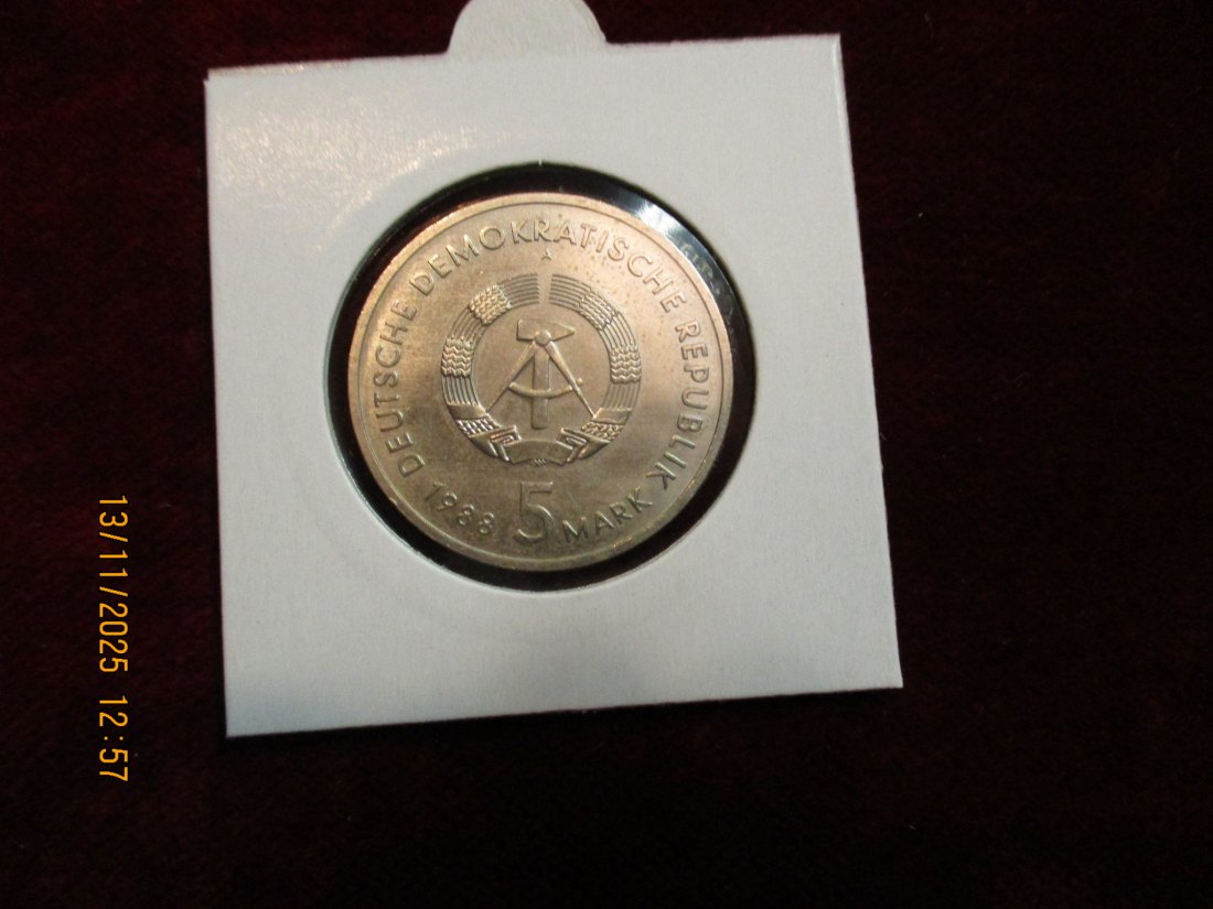  5 Mark DDR 1988 Rostock Überseehafen Metall: (K-N-Zk) Gewicht: 9,6 Gramm   