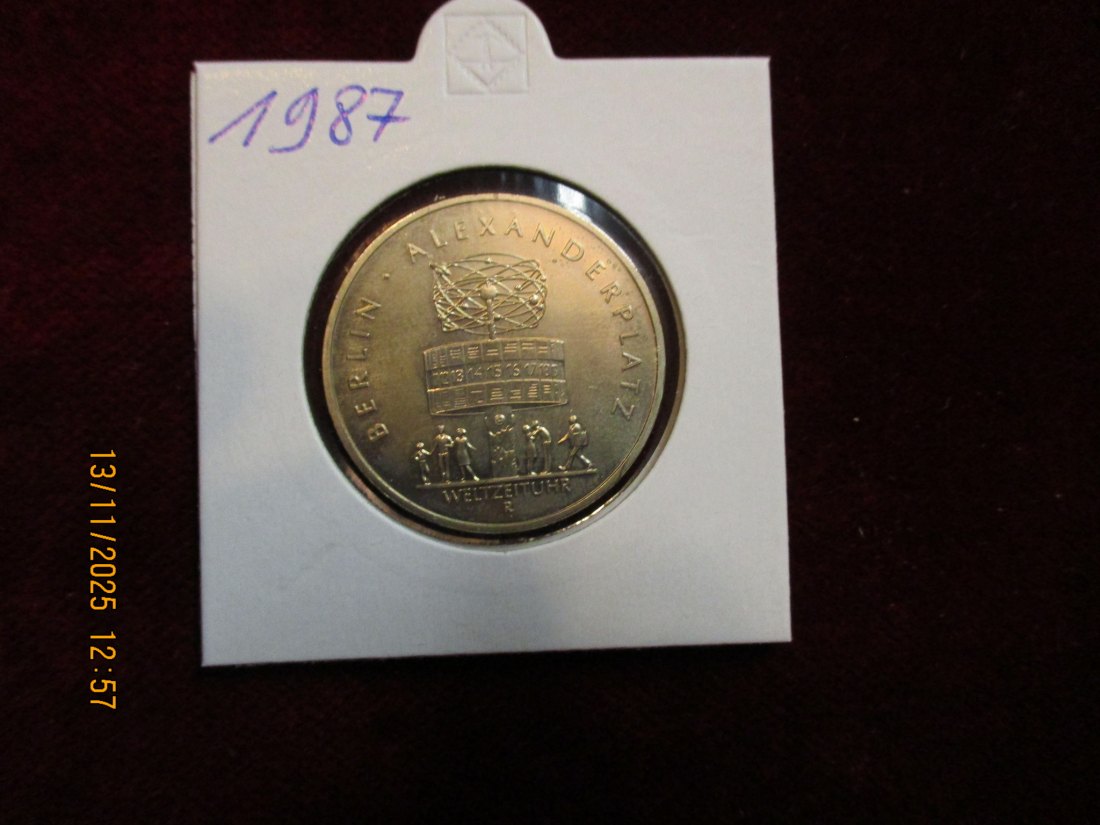  5 Mark DDR 1987 Alexanderplatz Berlin Metall: (K-N-Zk) Gewicht: 9,6 Gramm   
