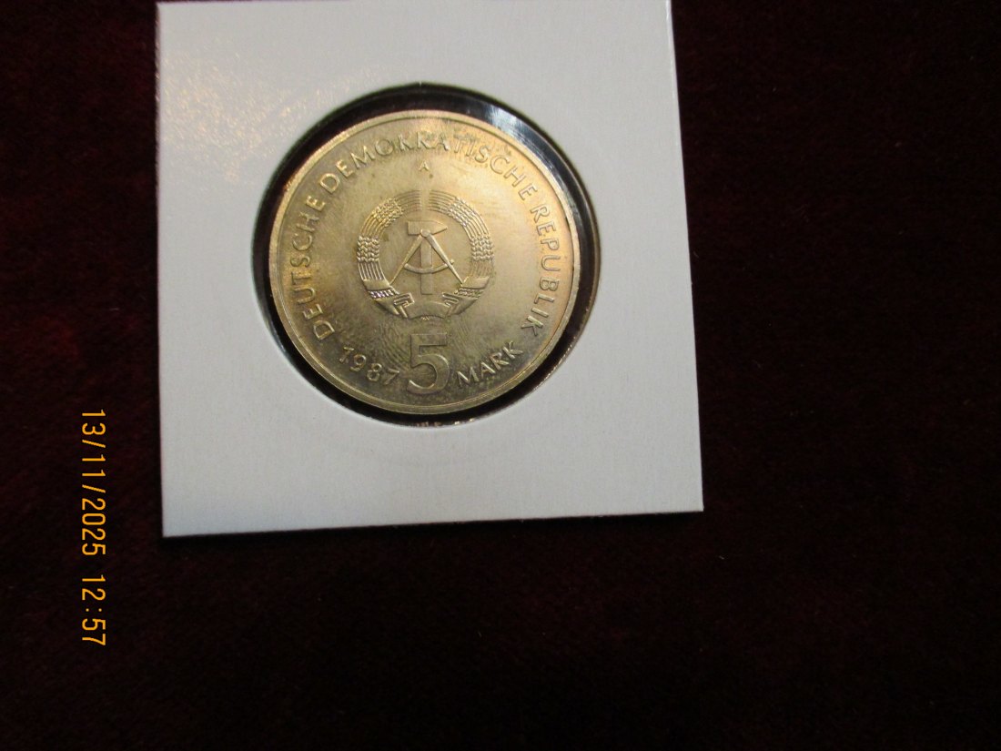  5 Mark DDR 1987 Alexanderplatz Berlin Metall: (K-N-Zk) Gewicht: 9,6 Gramm   