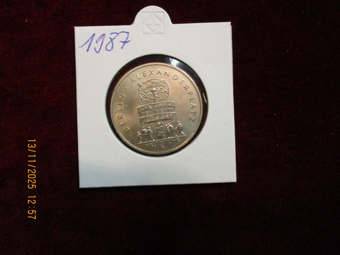  5 Mark DDR 1987 Alexanderplatz Berlin Metall: (K-N-Zk) Gewicht: 9,6 Gramm   