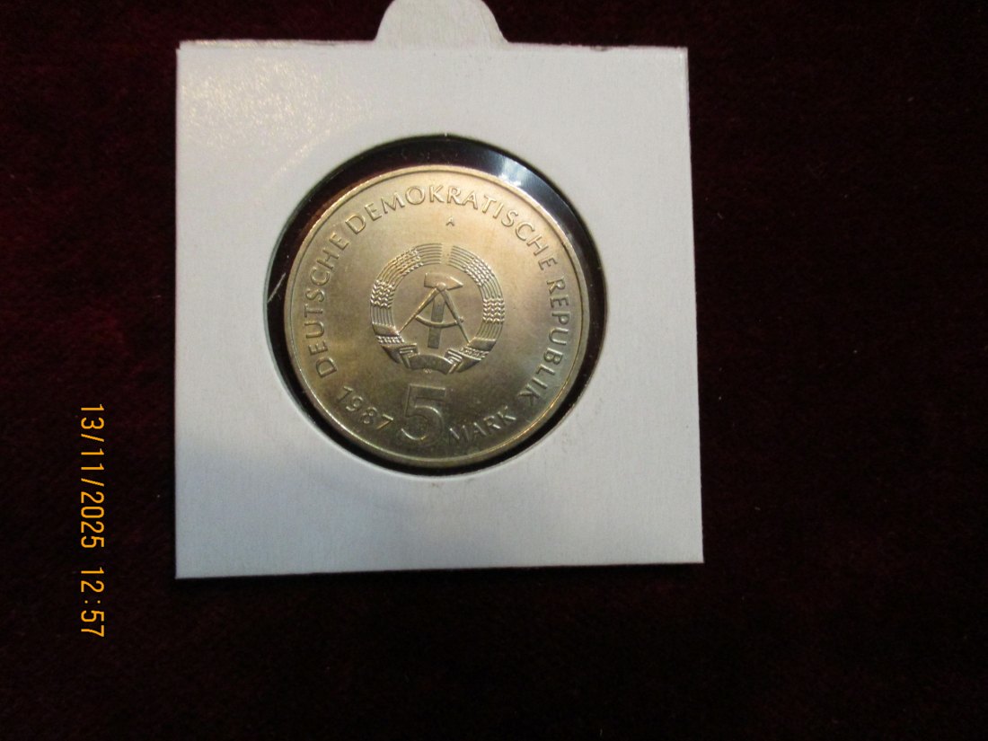  5 Mark DDR 1987 Alexanderplatz Berlin Metall: (K-N-Zk) Gewicht: 9,6 Gramm   