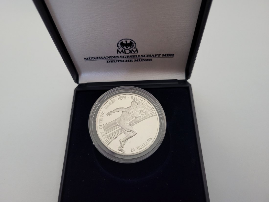  10 Dollar 1992 Olympic Barcelona silber 925/10g Cook Island Spittalgold9800 (3469   