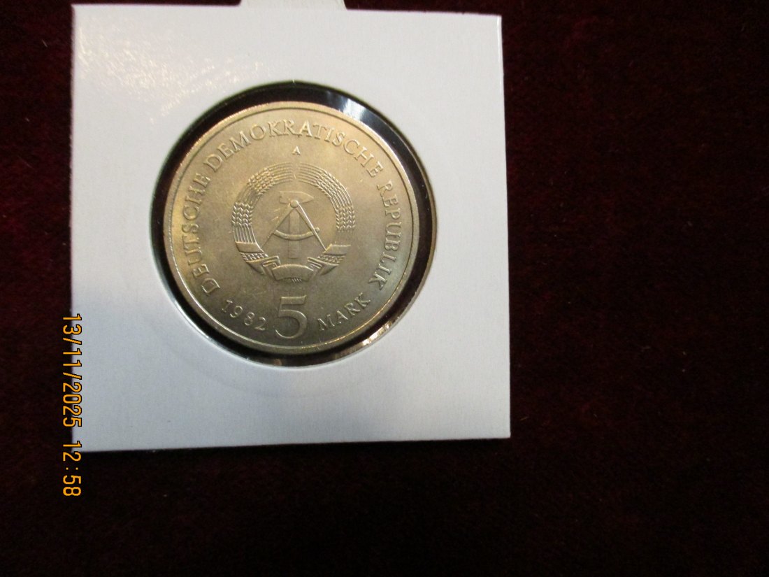  5 Mark DDR 1982 Goethes Gartenhaus Weimar Metall: (K-N-Zk) Gewicht: 9,6 Gramm   