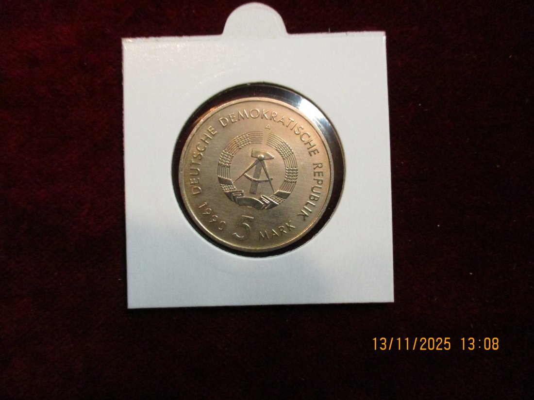  5 Mark DDR 1980 - 500 Jahre Postwesen Metall: (K-N-Zk) Gewicht: 9,6 Gramm   