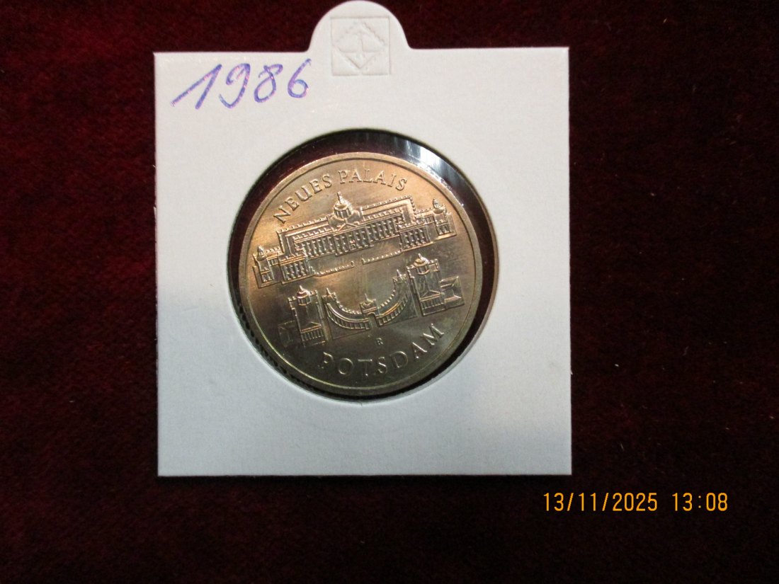  5 Mark DDR 1986 Neues Palais Potsdam Metall: (K-N-Zk) Gewicht: 9,6 Gramm   