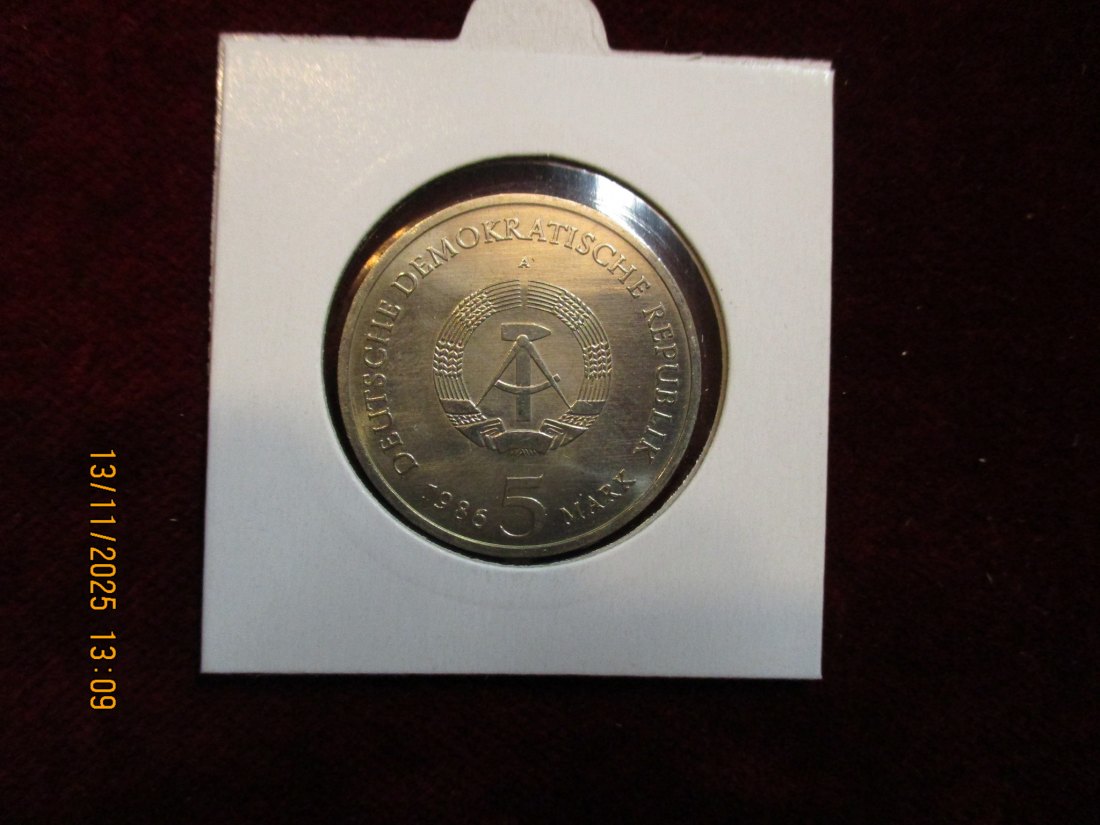  5 Mark DDR 1986 Sanssouci Potsdam Metall: (K-N-Zk) Gewicht: 9,6 Gramm   