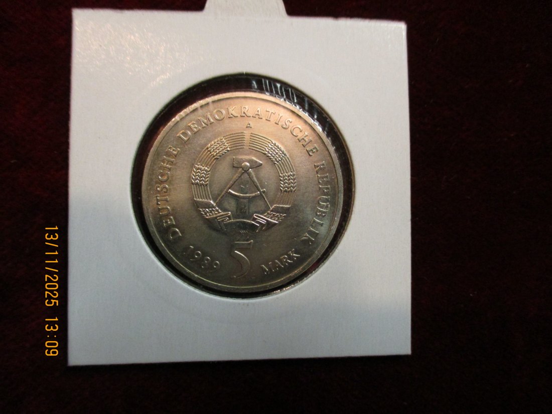  5 Mark DDR 1989 Katharinenkirche Zwickau Metall: (K-N-Zk) Gewicht: 9,6 Gramm   