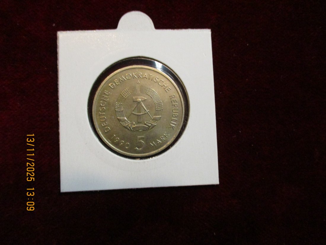  5 Mark DDR 1990 - 500 Jahre Postwesen Metall: (K-N-Zk) Gewicht: 9,6 Gramm   