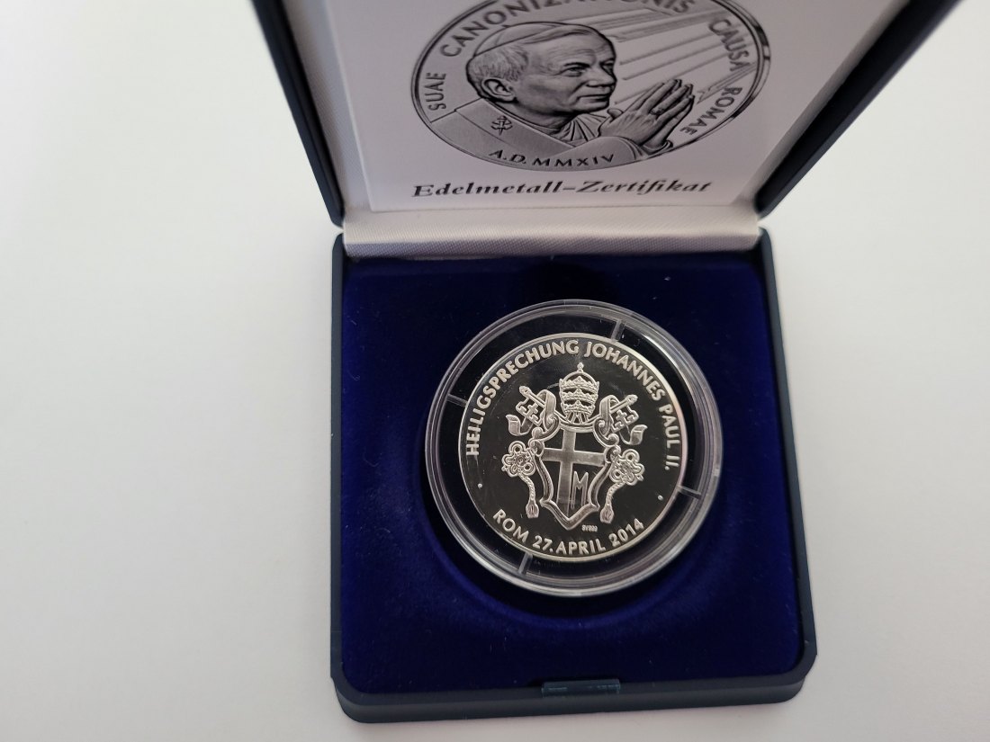  Silbermedaille Papst Johannes Paul 999/8g Vatikan Vaticano Spittalgold9800 (3469   