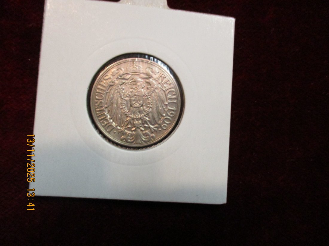  25 Pfennig Kaiserreich 1909 D Metall: Nickel Gewicht 4 Gramm   