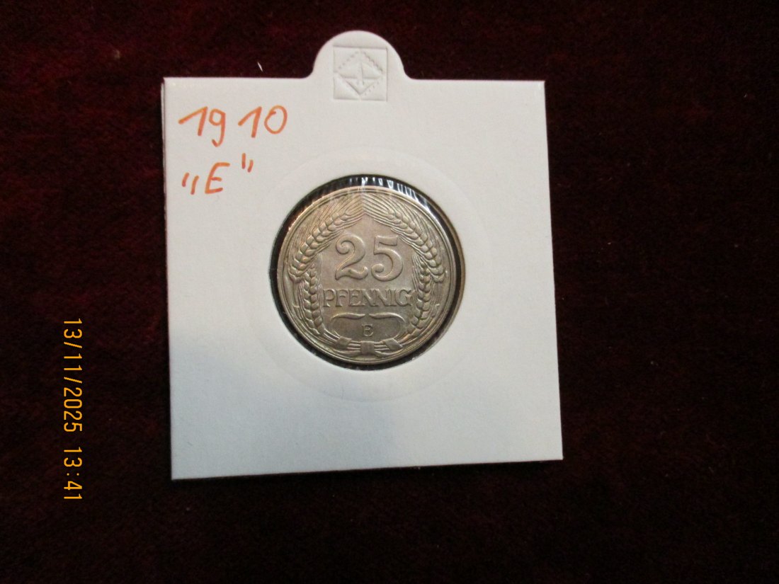  25 Pfennig Kaiserreich 1910 E Metall: Nickel Gewicht 4 Gramm   