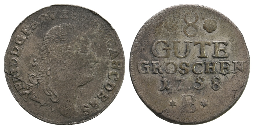  Altdeutschland; Kleinmünze 1758   