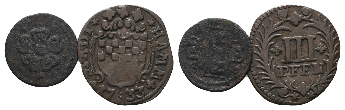  Altdeutschland; 2 Kleinmünzen   