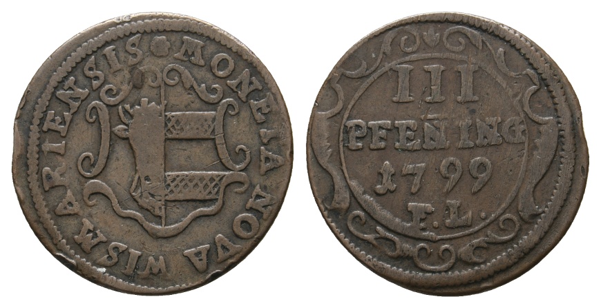  Altdeutschland; Kleinmünze 1799   