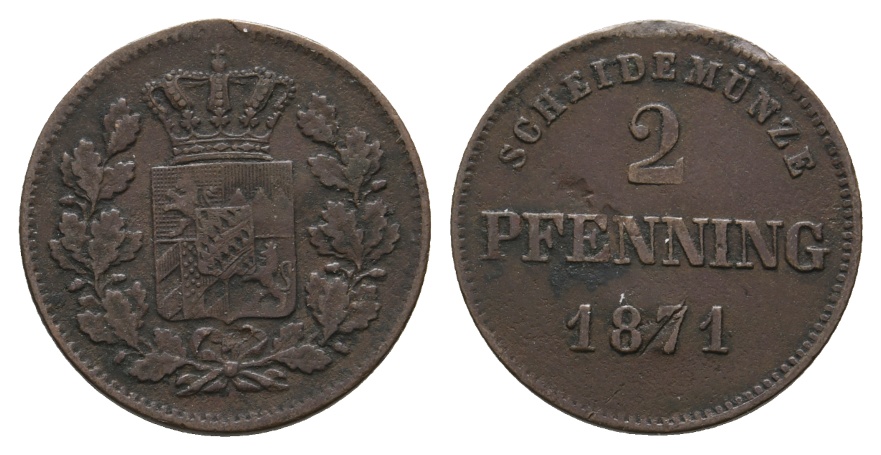  Altdeutschland; Kleinmünze 1871   