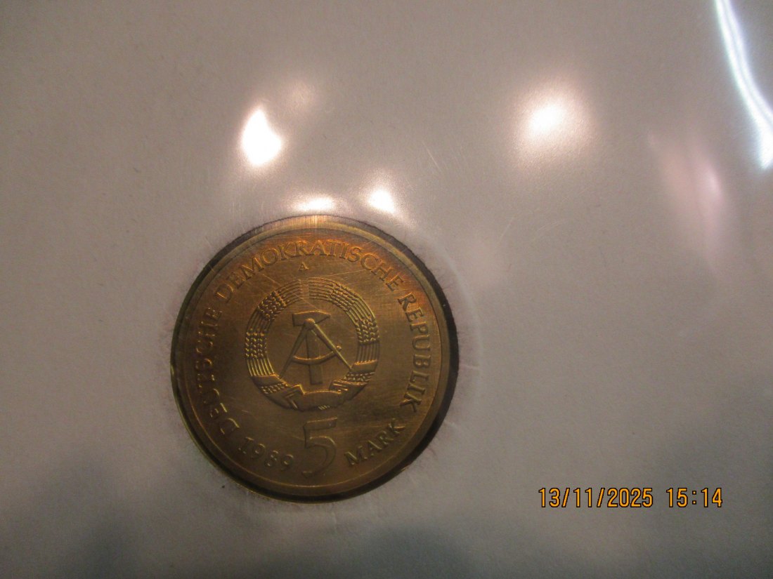  Numisbrief 5 Mark DDR 1989 Marienkirche  Metall: (K-N-Zk) Gewicht: 9,6 Gramm /1   