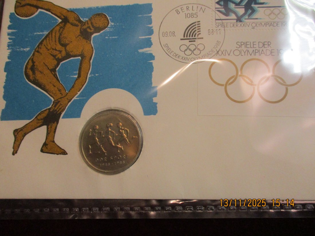  Numisbrief 5 Mark DDR 1988 DDR Sport  Metall: (K-N-Zk) Gewicht: 9,6 Gramm /1   