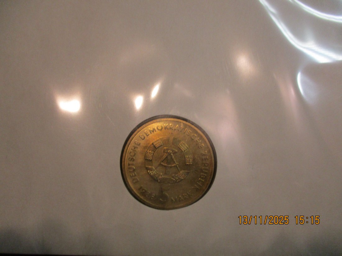  Numisbrief 5 Mark DDR 1988 Rostock Überseehafen  Metall: (K-N-Zk) Gewicht: 9,6 Gramm /1   
