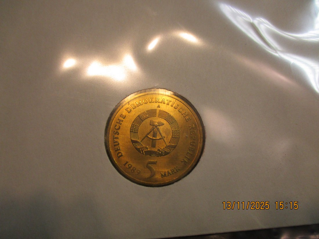  Numisbrief 5 Mark DDR 1989 Katharinenkirche  Metall: (K-N-Zk) Gewicht: 9,6 Gramm /1   