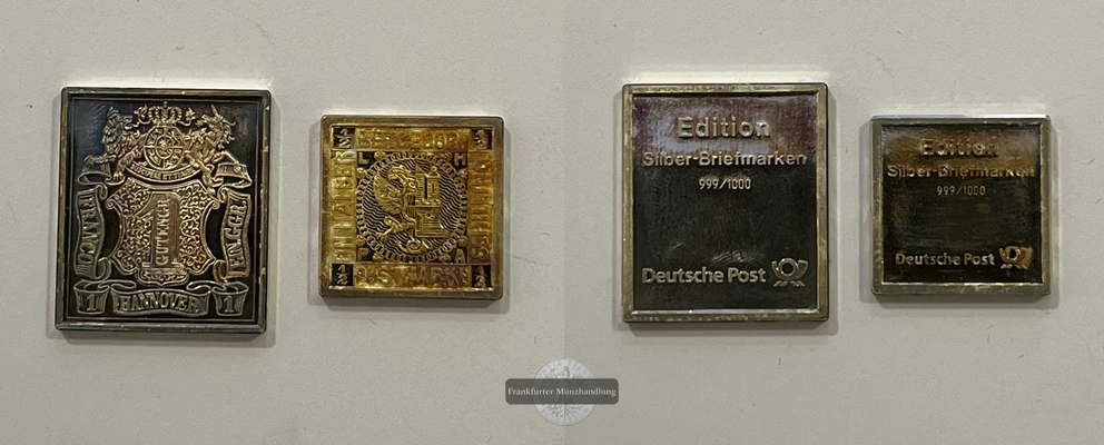  Deutschland Silber Briefmarken Hannover & Bergedorf Deutsche Post FM-Frankfurt Feingewicht: 12,5g   