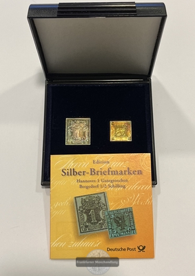  Deutschland Silber Briefmarken Hannover & Bergedorf Deutsche Post FM-Frankfurt Feingewicht: 12,5g   