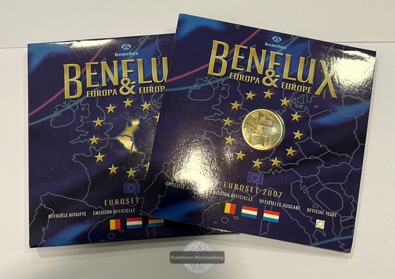  Benelux Kursmünzensatz 2007 Belgien/Niederlande/Luxemburg  FM-Frankfurt   