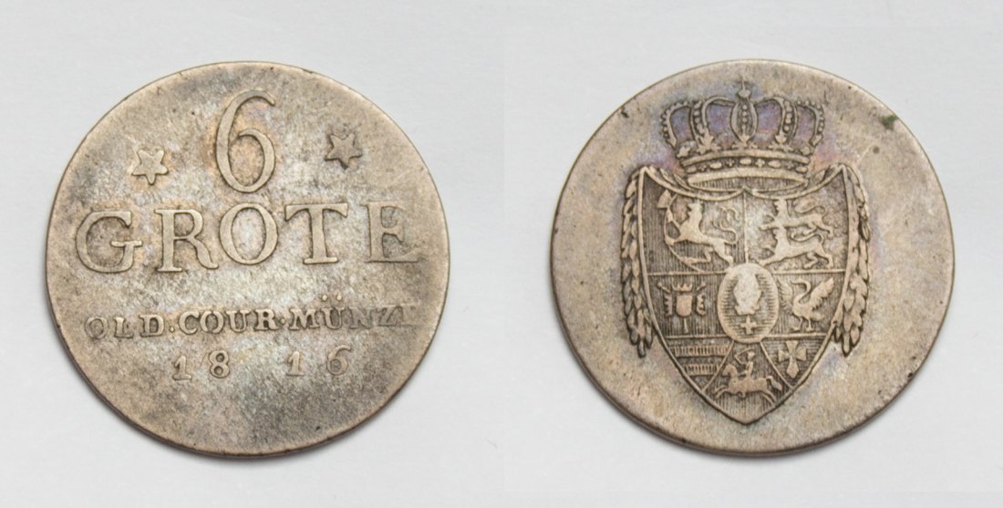  Oldenburg 6 Grote 1816 Peter Friedrich Wilhelm 1785-1823 ss   