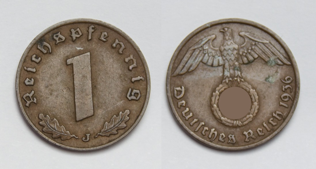  Drittes Reich 1 Reichspfennig 1936 J gutes ss   