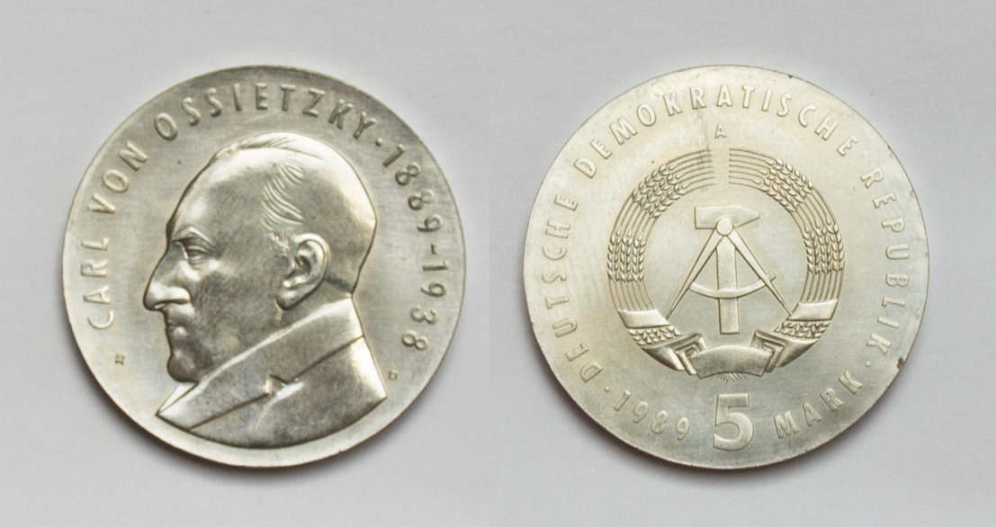  DDR 5 Mark 1989 Carl von Ossietzky PP   