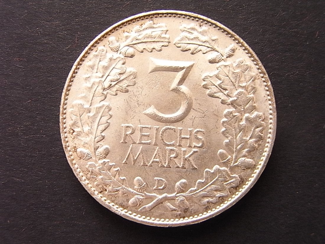  Weimaer Republik 3 Mark 1924 A vzgl Rheinland   