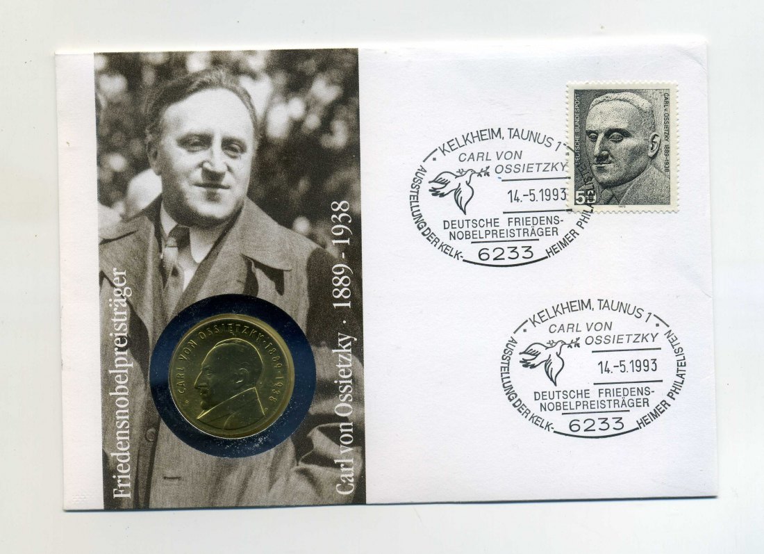  5 Mark 1989 Ossietzky stempelglanz in tollem und seltenen Numisbrief   