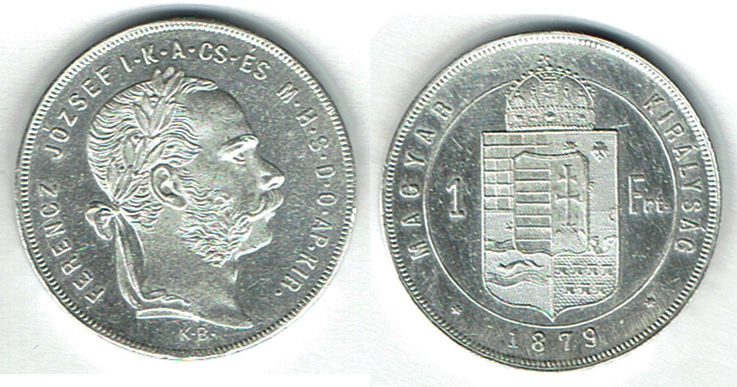  SZAIVERT KAISERREICH ÖSTERREICH FRANZ JOSEPH GULDEN FORINT 1879 KB   