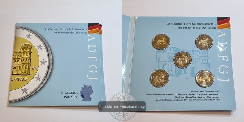  Deutschland 2 Euro 2017 KMS Rheinland-Pfalz Porta Nigra [A, D, F, G, J] FM-Frankfurt   