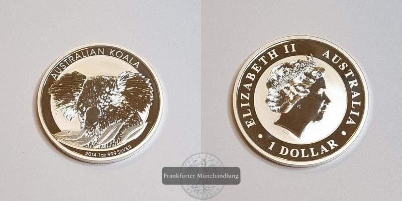  Australien 1 Dollar 2014 Koala FM-Frankfurt  KM# 2912 Feinsilber: 31,1g   